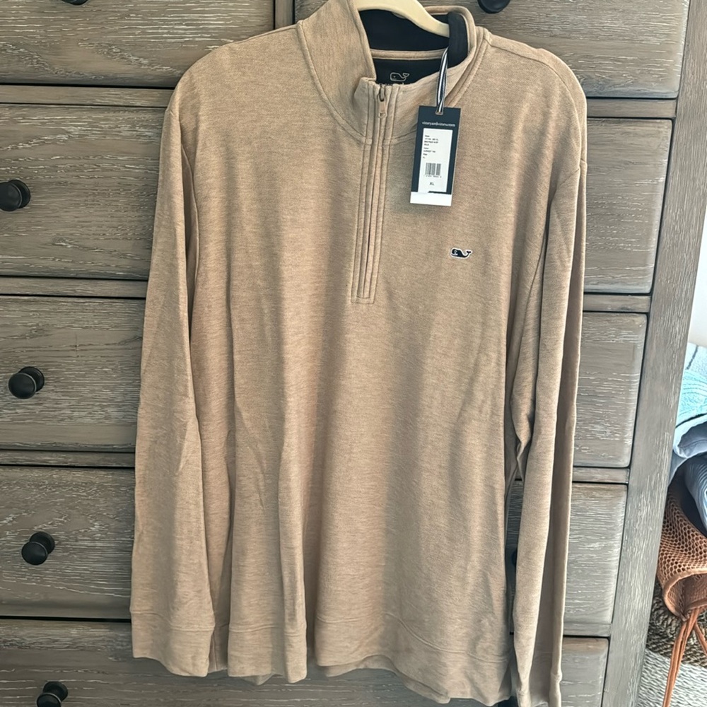 Men’s xl tan Vineyard Vines 1/4 zip